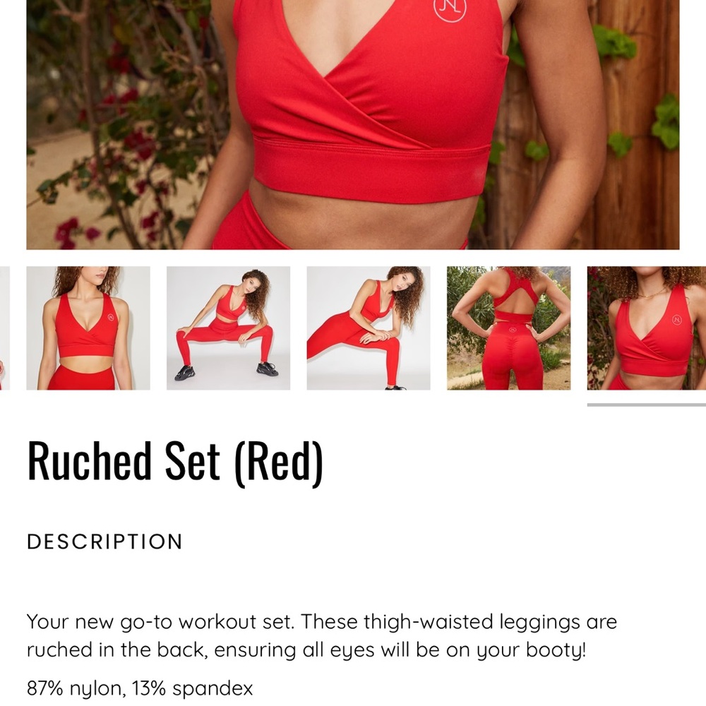 JOIE IN LIFE Ruched Set - Red - Picture 3 of 9